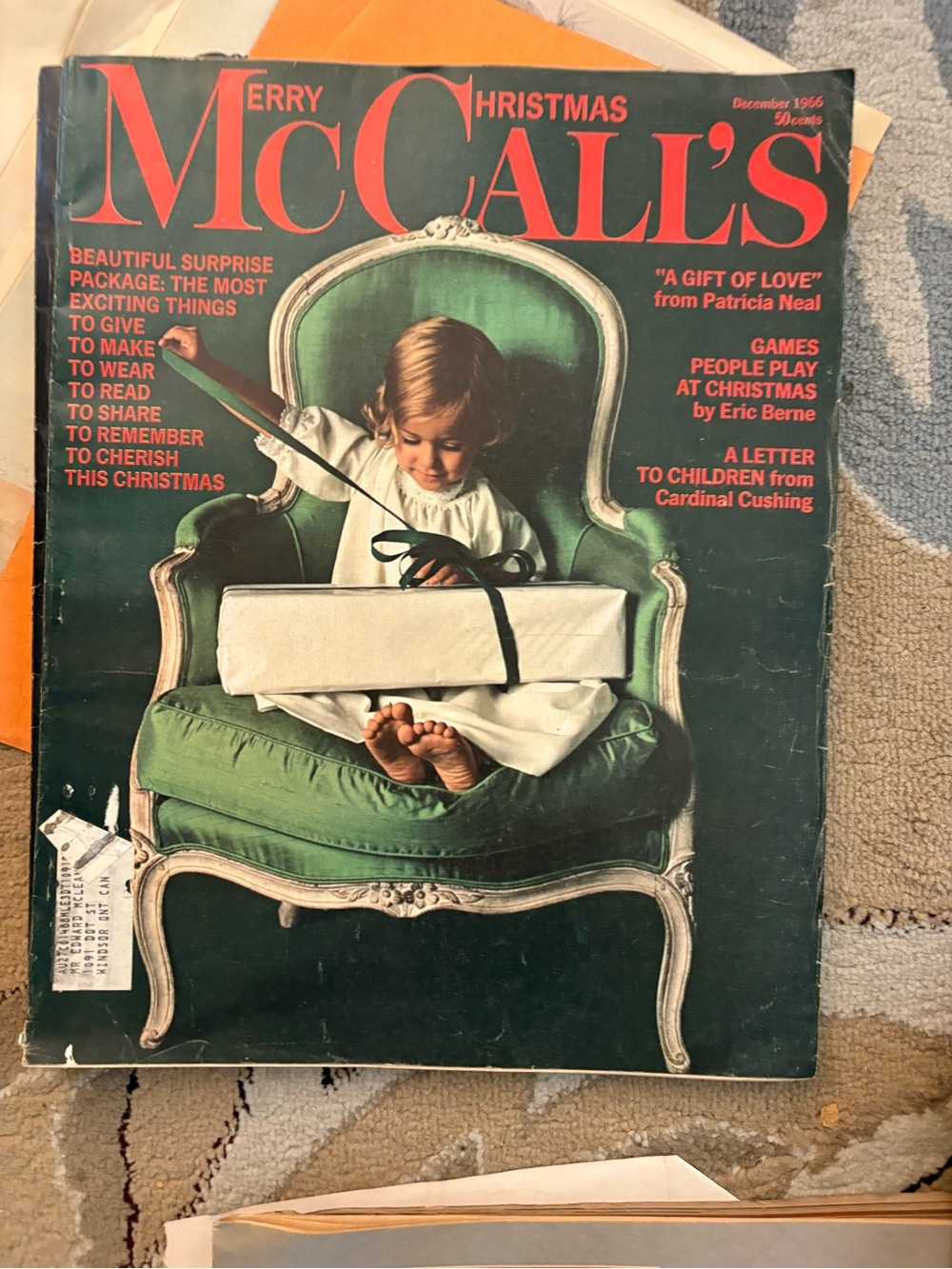 Merry Christmas Vintage Cover Art Print - Green